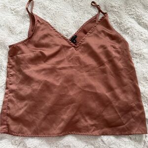 Dynamite Rust-Colored Satin V-Neck Cami